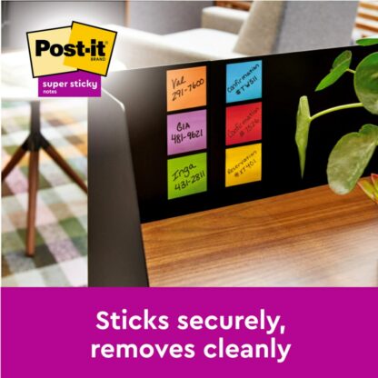 Post-it Super Sticky notes, 76 x 76 mm, 90 flles, 5-pack Bleu/Vert – Image 3