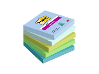 Post-it Super Sticky notes, 76 x 76 mm, 90 flles, 5-pack Bleu/Vert
