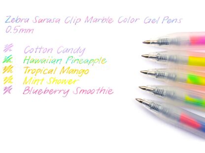 Stylo gel marbre 5 couleurs / Set zébré – Image 2