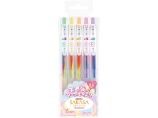 Stylo gel marbre 5 couleurs / Set zébré
