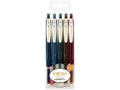 Stylo gel 0,5 mm Zebra Sarasa Clip Gel Vintage 1, 5/set 69420