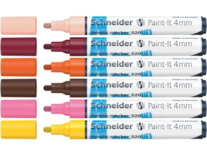 Marqueur peinture acrilique Paint-It 320 4 mm Schneider 6 buc/set3 – Image 2
