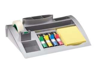 Organiseur de bureau avec notes, index et ruban adhésif, argent C50 3M