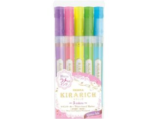 Textmarker glitter 5 culori/set Zebra